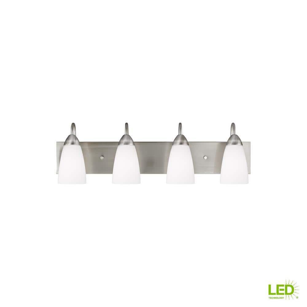 Generation Lighting Seville 28.375-in 4 -Light Brushed Nickel Traditional Vanity light