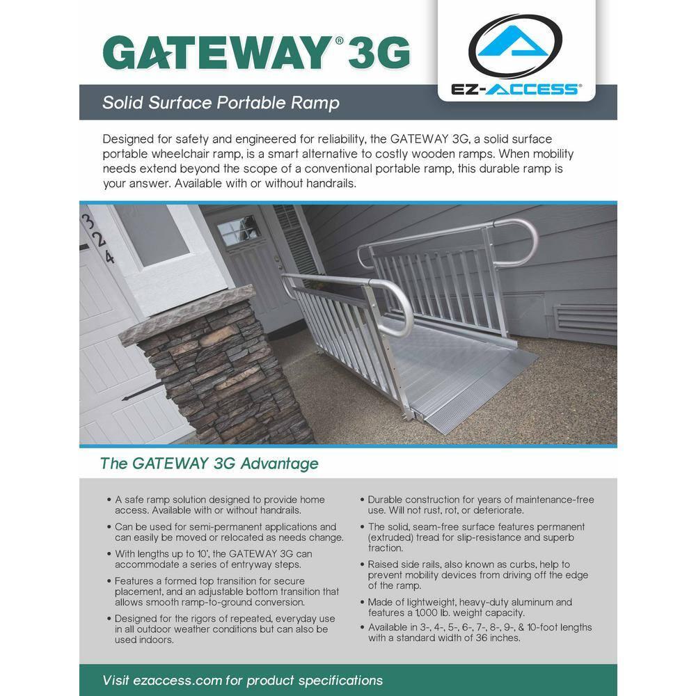 EZ-ACCESS GATEWAY 3G 9 Foot Solid Surface Aluminum Portable Wheelchair Ramp