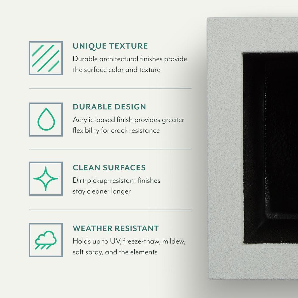 PolyStone Planters Rectangle 17-in W Extra Large White Mixed/Composite Contemporary/Modern Outdoor Planter With Drainage Holes