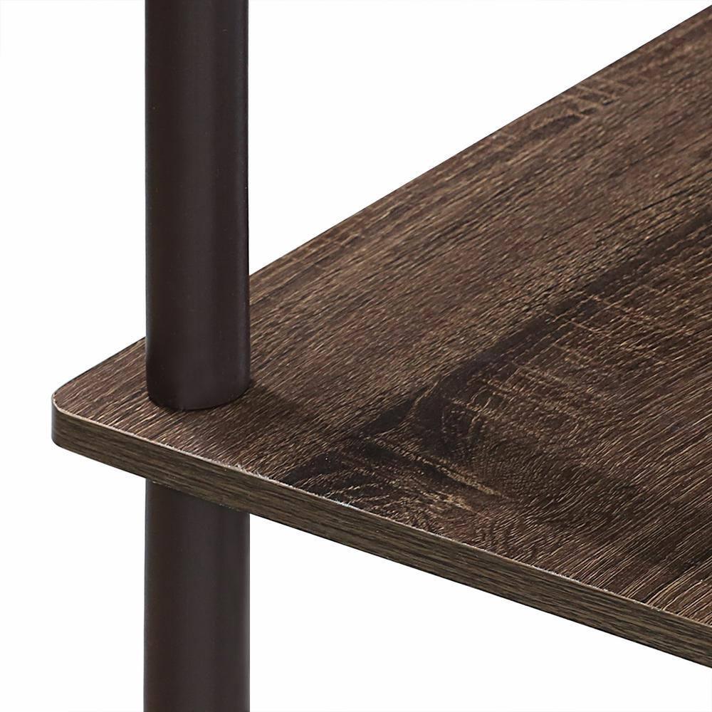 Furinno 16107WN/BR Turn-N-Tube Ladder Space Shelf, Walnut/Brown