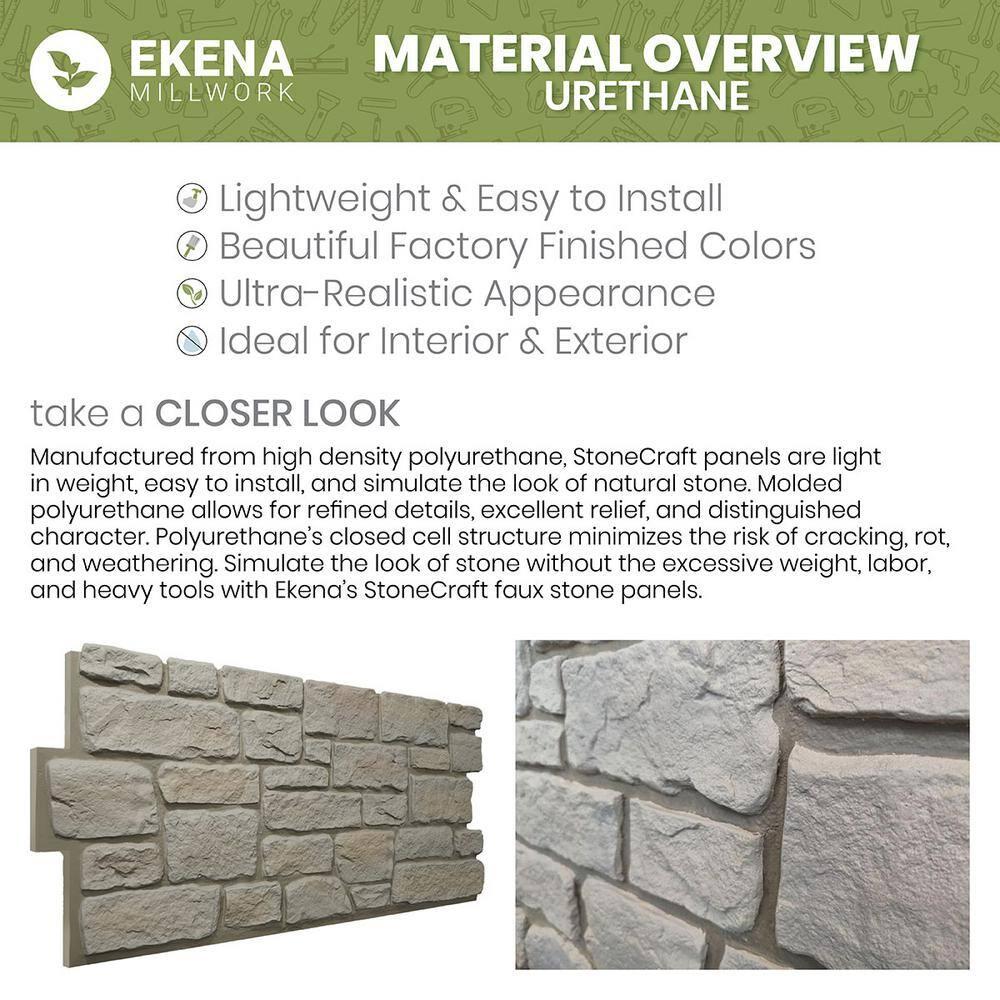 EverStone Cobblestone Faux Stone Panel, 48"W x 23 3/4"H x 1 1/8"D, Rustic Roast Color