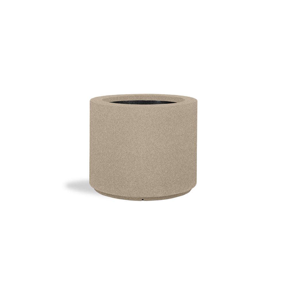 PolyStone Planters Round 19-in H x Brown Mixed/Composite Outdoor Planter