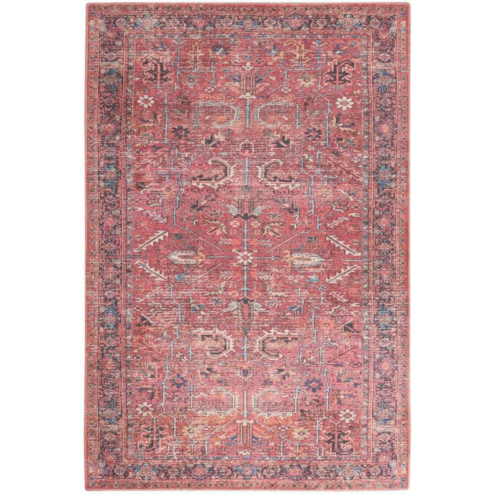 Bungalow Rose Machine Washable Oriental Red Area Rug