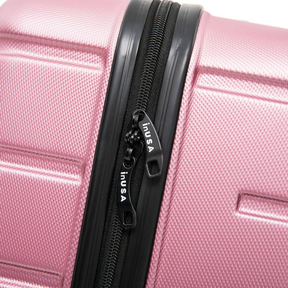 InUSA Trend 24" Hardside Lightweight Luggage with Spinner Wheels, Handle, and Trolley, Rose Gold