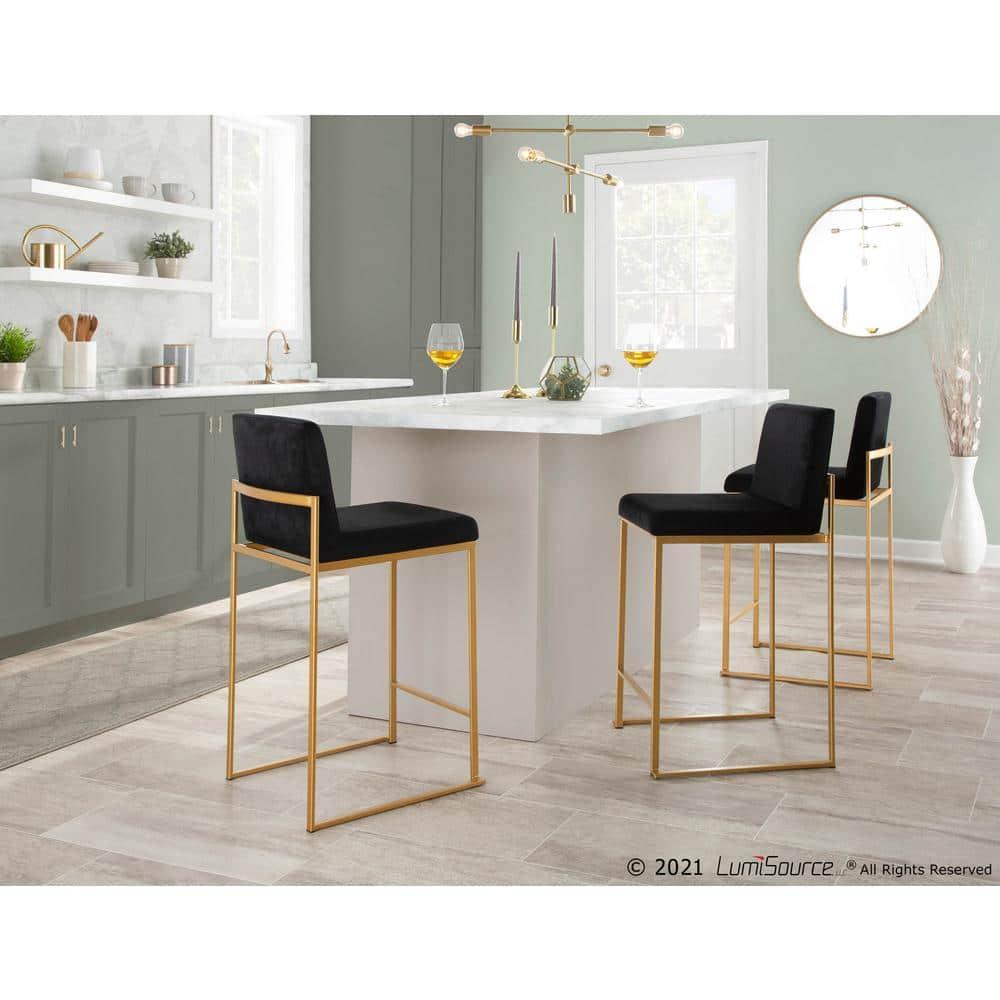 Rego Upholstered Counter Stool with Metal Frame