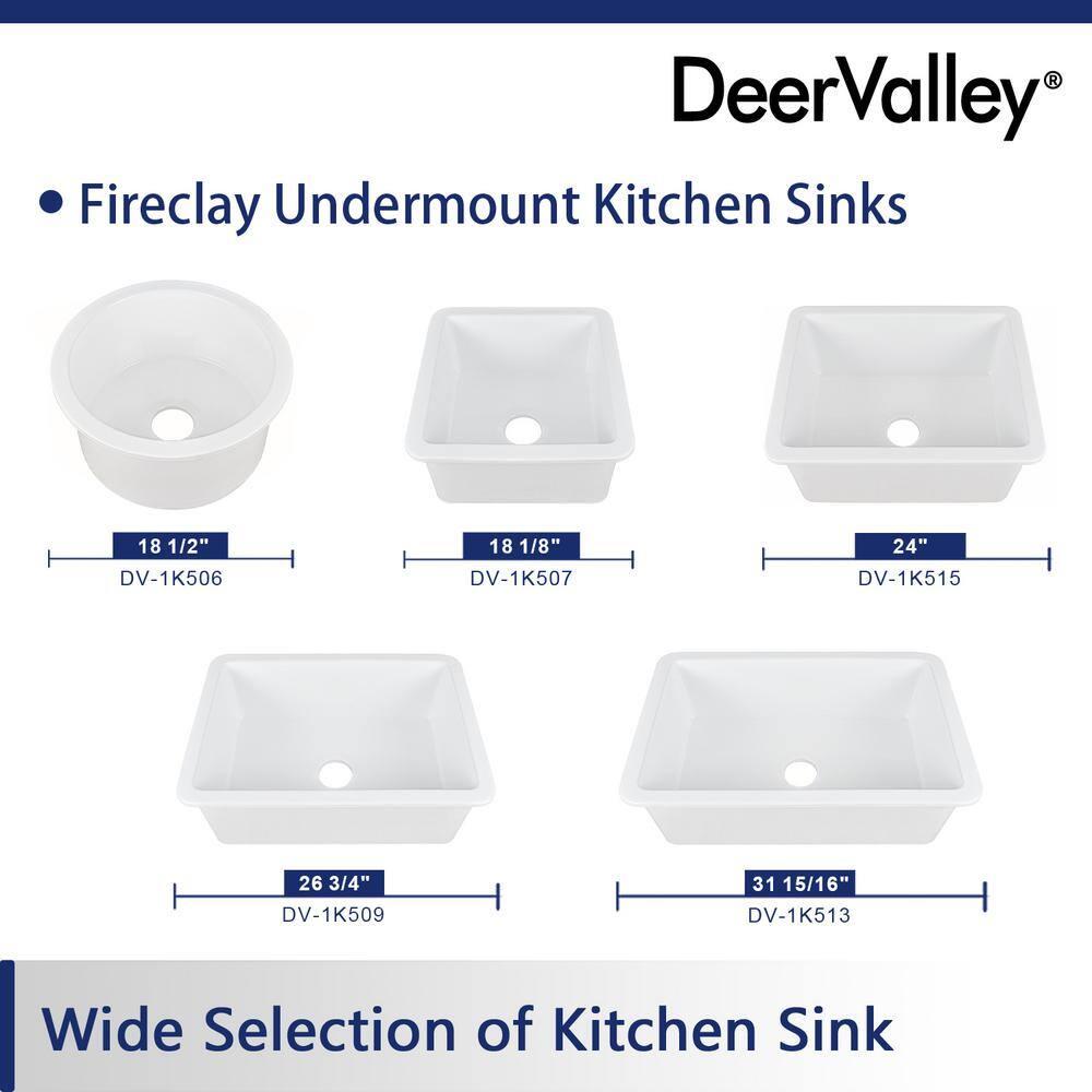 24" L x 19" W Rectangular White Fireclay Undermount Kitchen Sink with Basket Strainer and Sink Grid