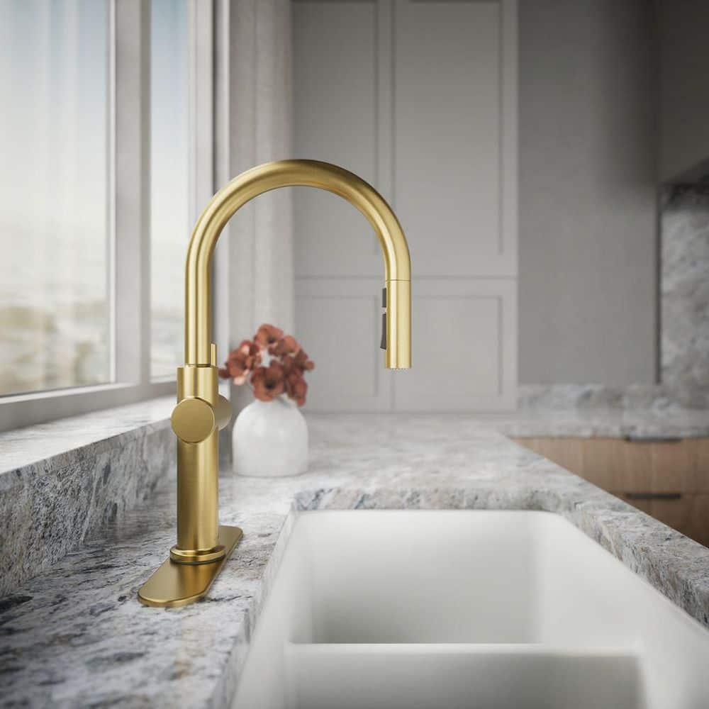 Kohler Crue Single Handle Pull Down Kitchen Faucet with Three-Function Pull Down Sprayer