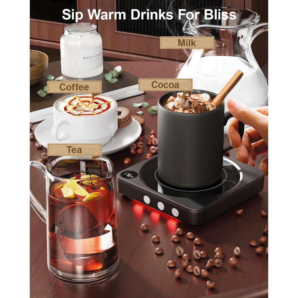 Mug Warmer - 36W Coffee Mug Warmer for Desk with Temperature Display, 2-12Hrs Auto Shut Off, Smart Candle Warmer - Ideal Coffee Gifts Accessories Keep Beverages Coffee Warmer (Wood) (Wood)