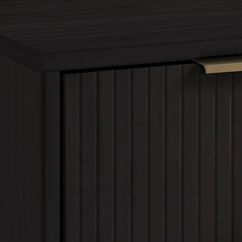 Granville Modern 6 Drawer Double Wide Dresser Black - Manhattan Comfort: Bedroom Storage, Soft Close