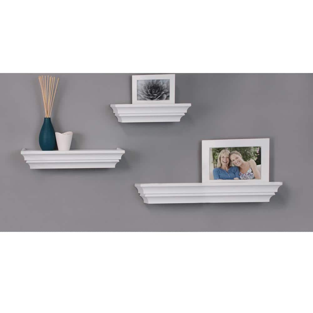 kieragrace KG Traditional  Madison Shelves  Set of 3 White Engineered Wood