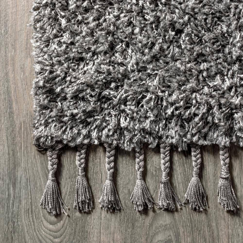 3'x5' Mercer Shag Plush Tassel Area Rug, Charcoal - JONATHAN Y