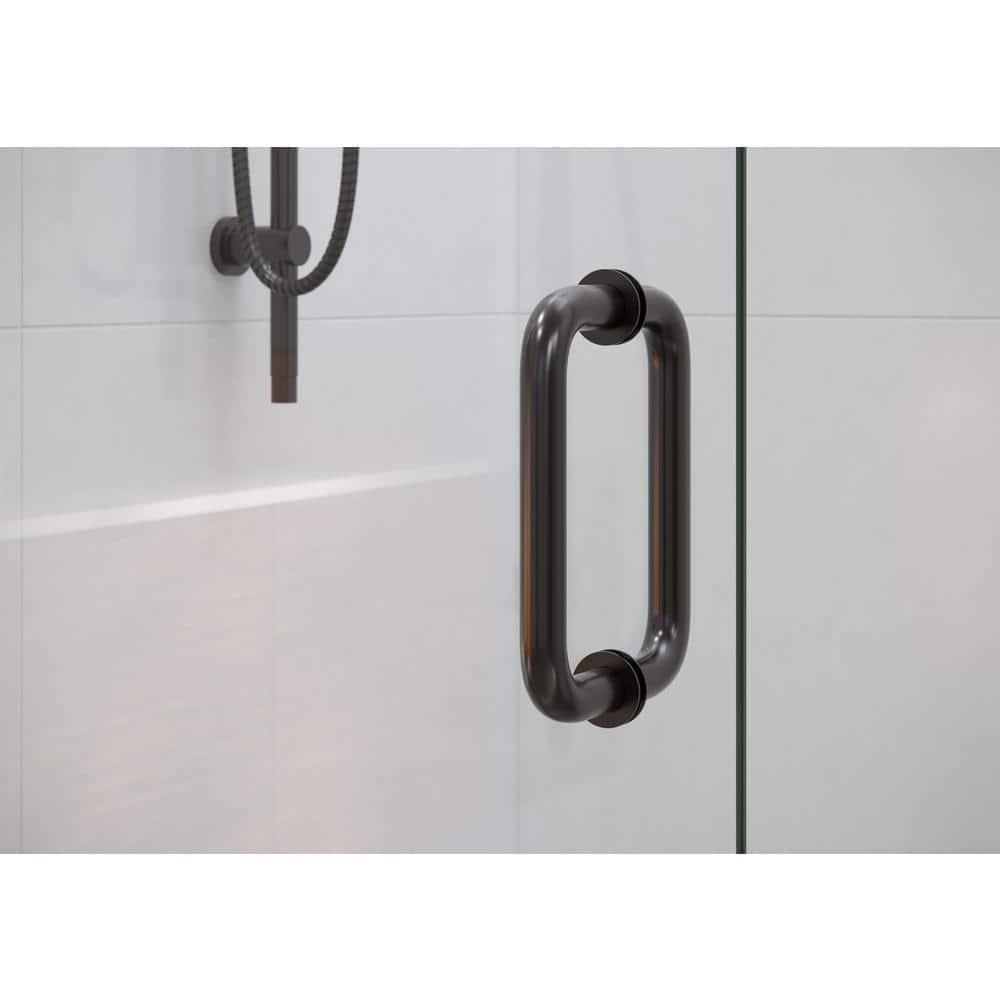 Glass Warehouse Illume 59.5 in. x 78 in. Fully Frameless Wall Hinge Shower Door GW-WH-59-5-ORB
