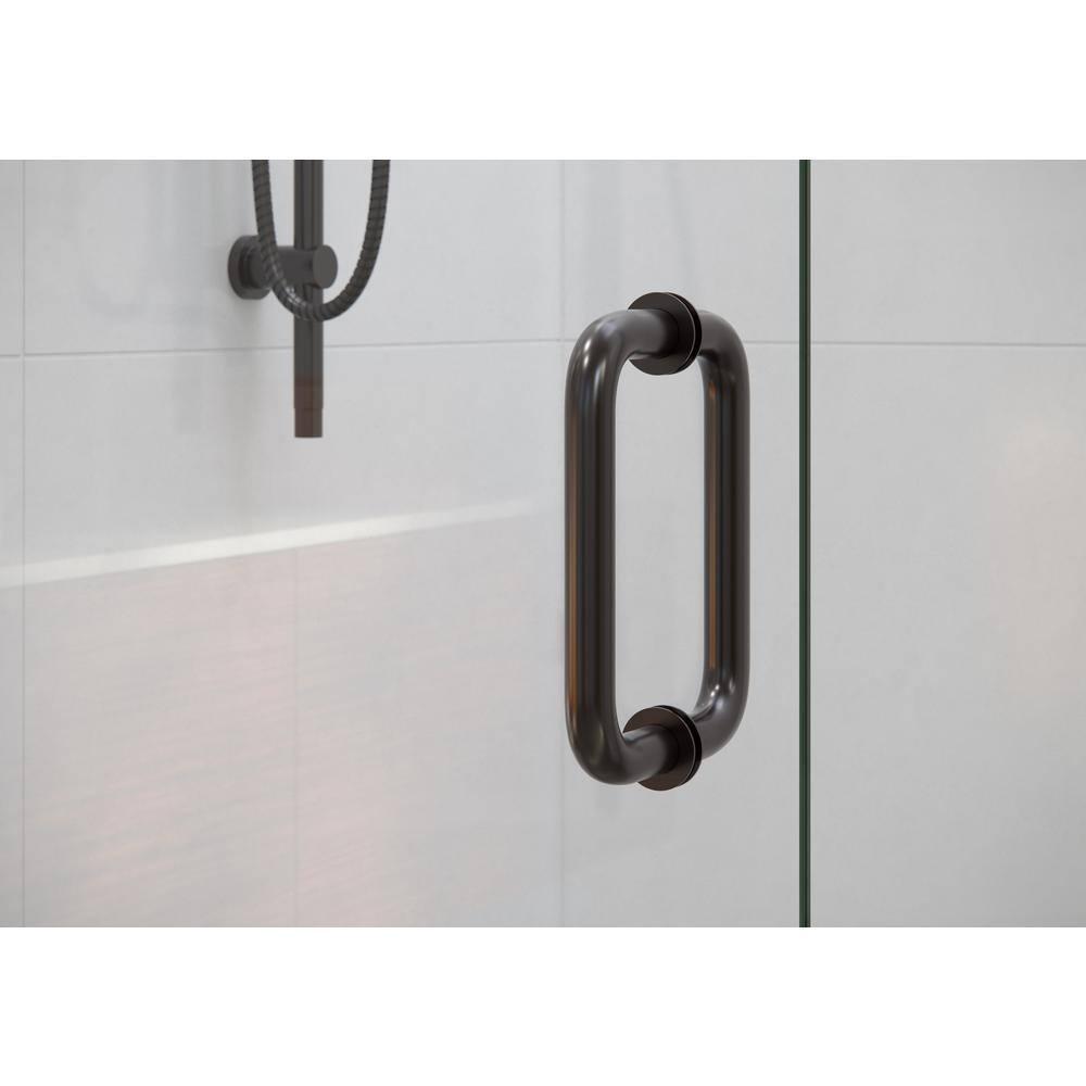 Glass Warehouse Illume 71 in. x 78 in. Fully Frameless Wall Hinge Shower Door GW-WH-71-ORB