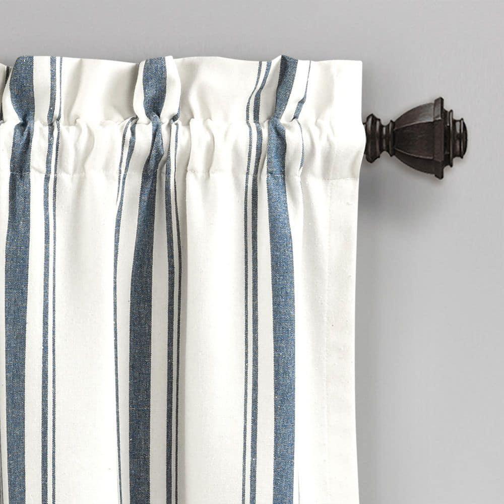 Lush Decor Farmhouse Stripe Striped Ruffled 52'' W Window Valance