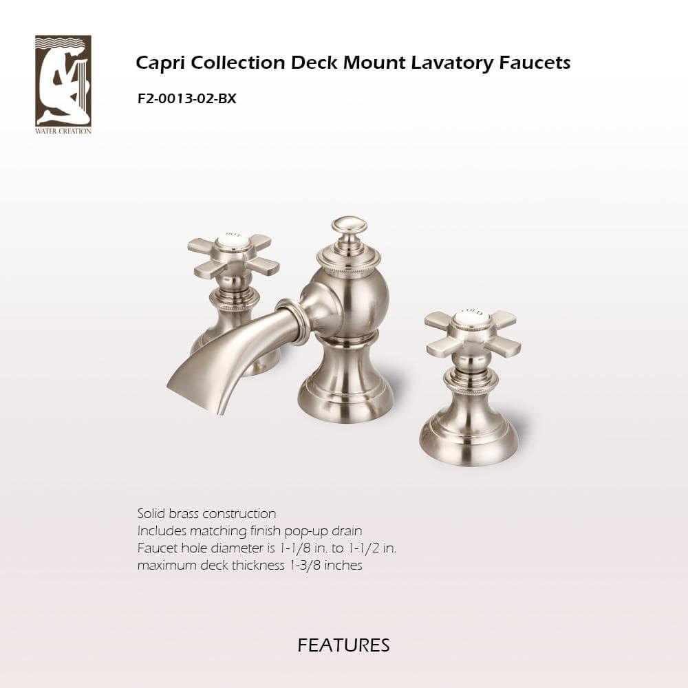 Water Creation F2-0013-02-BX Modern Classic Widespread Lavatory F2-0013 Faucets - Gray & Brushed Nickel