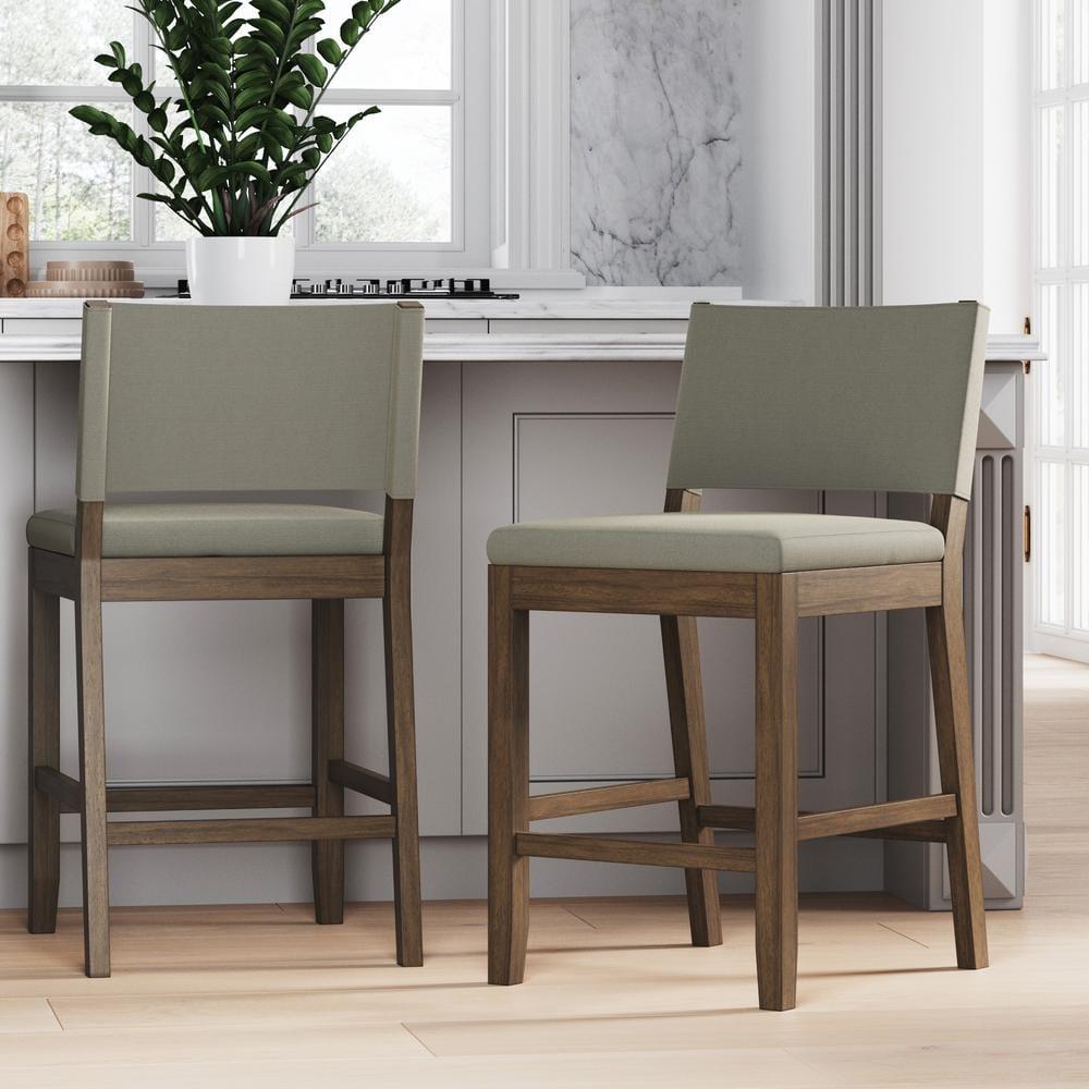Nathan James Linus Set of 2 Counter Height Barstools Gray