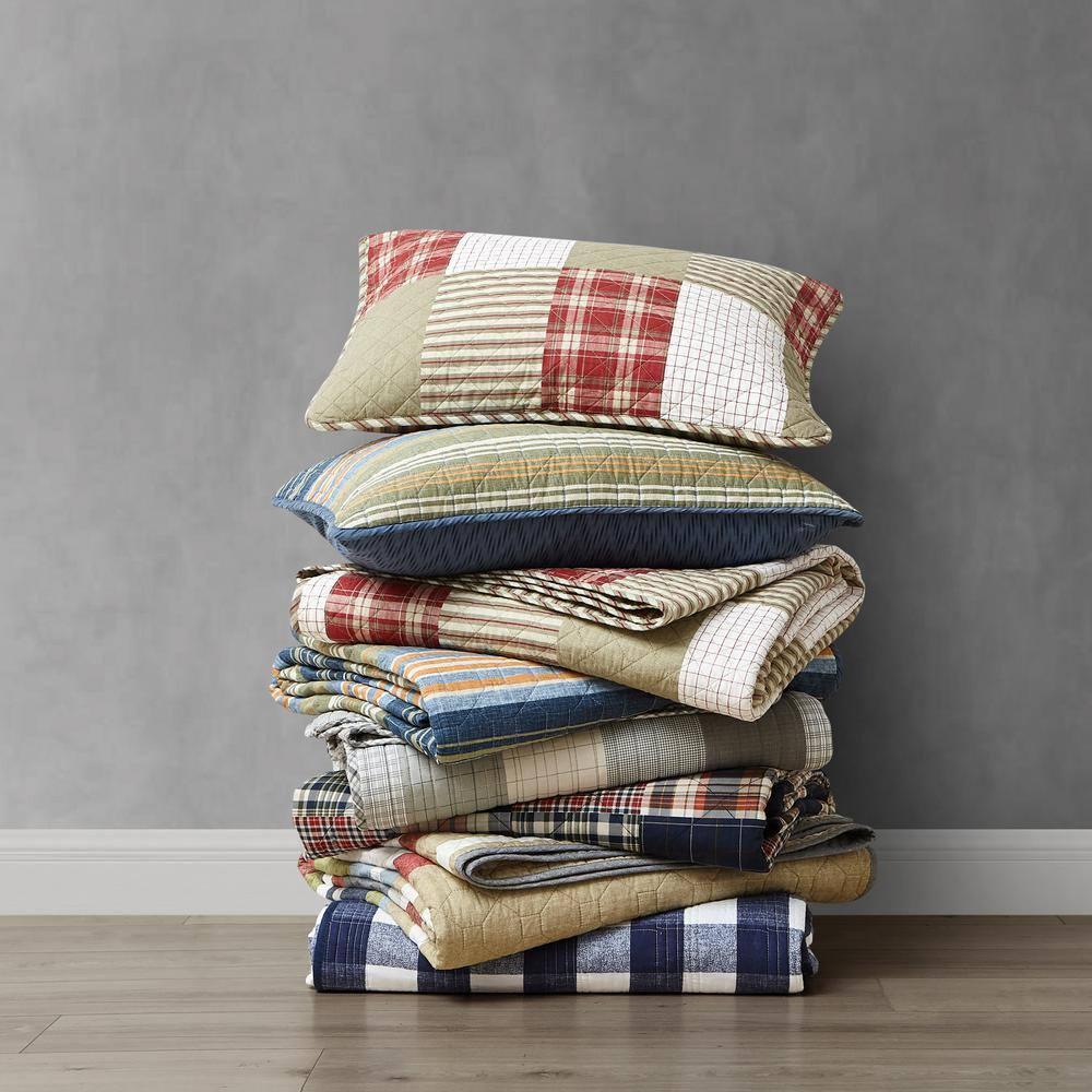 Eddie Bauer Eddie Bauer Boulder Plaid Cotton Green Quilt Set