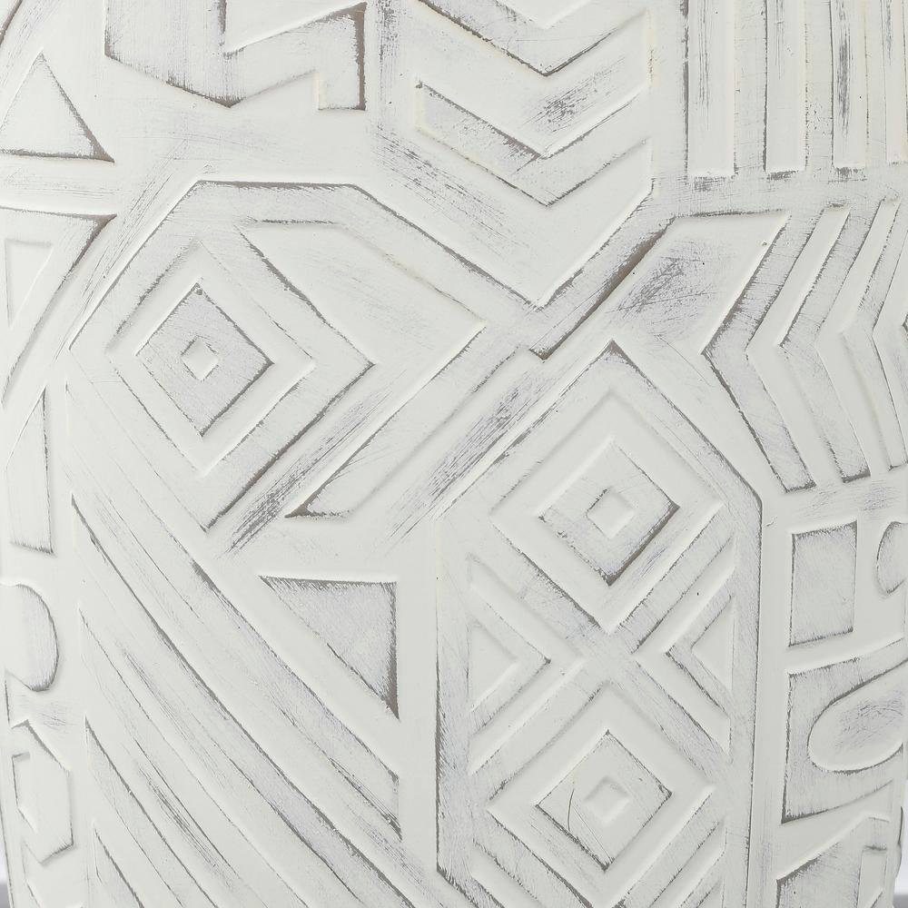 JONATHAN Y Rafi 17.75" Transitional Bohemian Geometric Drum Garden Stool, Cream