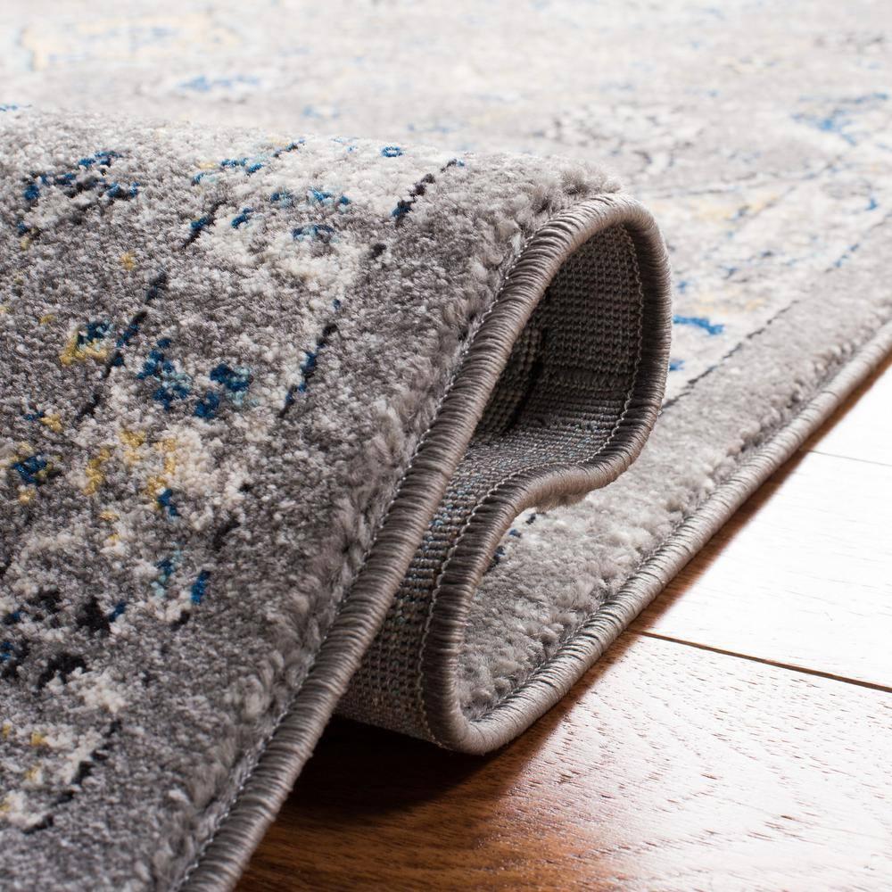 Evoke EVK224 Power Loomed Area Rug - Dark Grey/Yellow - 8'9"x11'9" - Safavieh.