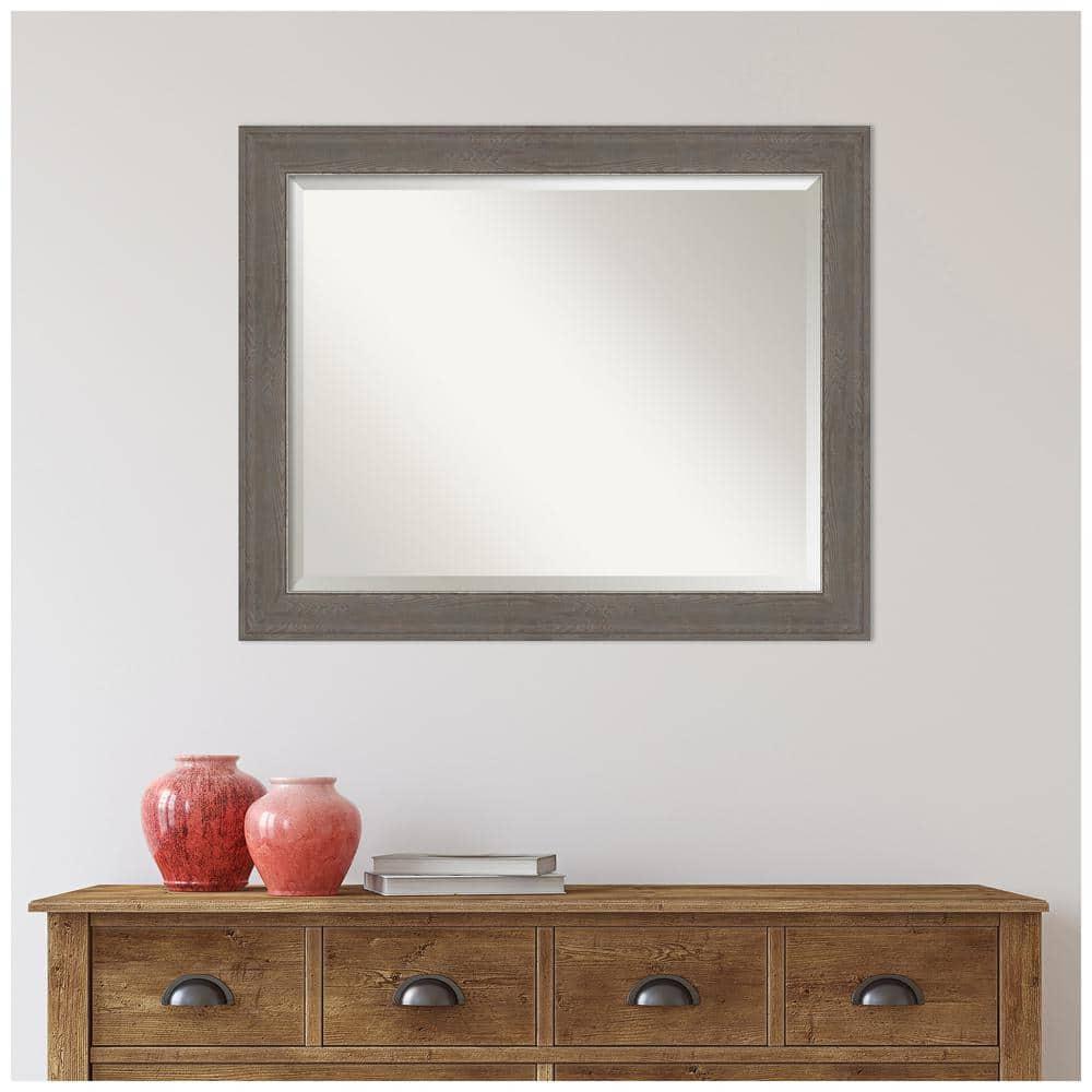 Amanti Art Alta Brown Grey Framed Wall Mirror - 20.62 x 24.62 in