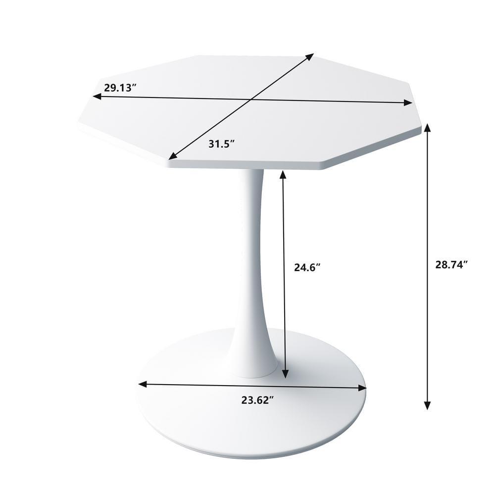 31.5 inch Modern Coffee Table, Octagonal Wood Dinner Table Accent Center Table