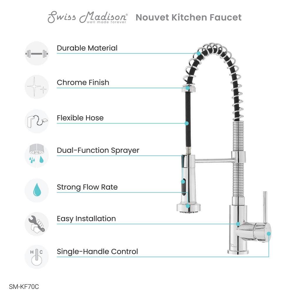 Nouvet Single Handle, Pull-Down Kitchen Faucet