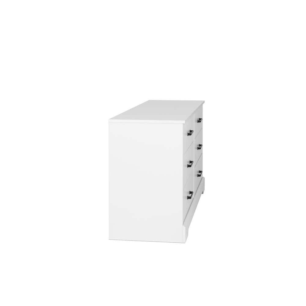 Prepac Rustic Ridge Farmhouse 6 Drawer Bedroom Dresser White