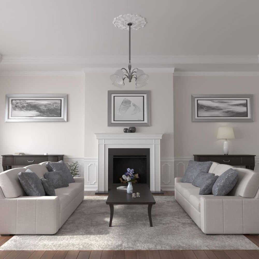 Ekena Millwork Endurathane Bradford Ceiling Medallion, 32 5/8"OD x 2"P (Fits Canopies up to 6 5/8"), Hand-Painted Green Gold Finish CM31DU