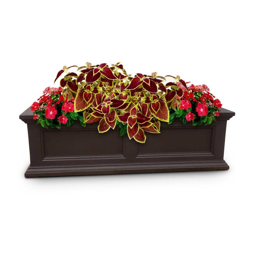 The Anastasiya Resin Window Box Planter with Water Reservoir