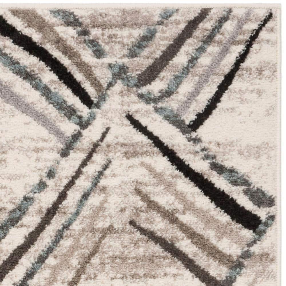 Amsterdam AMS112 Power Loomed Indoor Accent Rug - Cream/Charcoal - 3'x5' - Safavieh