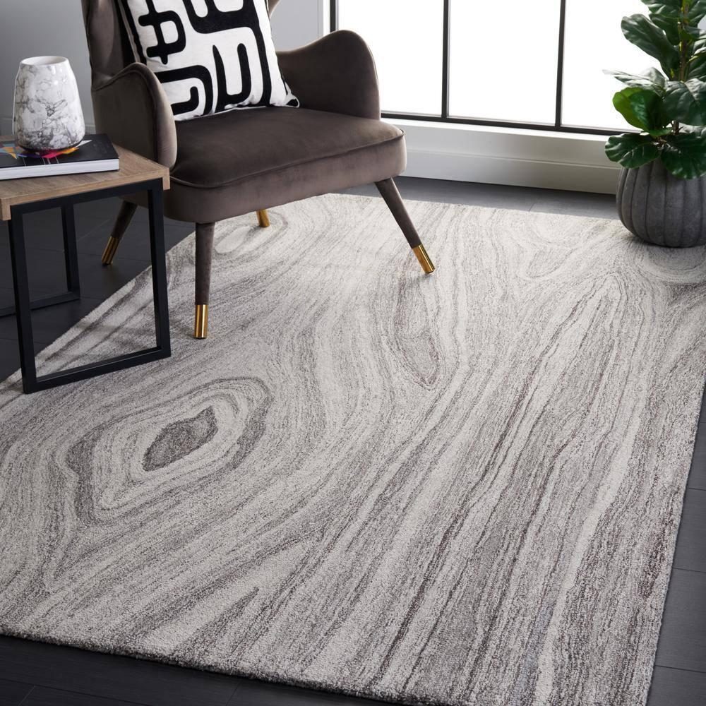 Abstract ABT901 Handmade Indoor Area Rug - Grey - 4'x6' - Safavieh