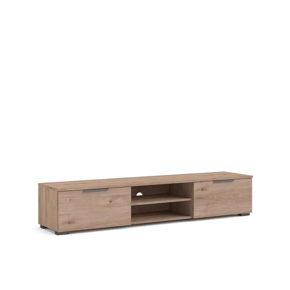 2 Drawer 2 Shelf TV Stand in Brown - Tvilum