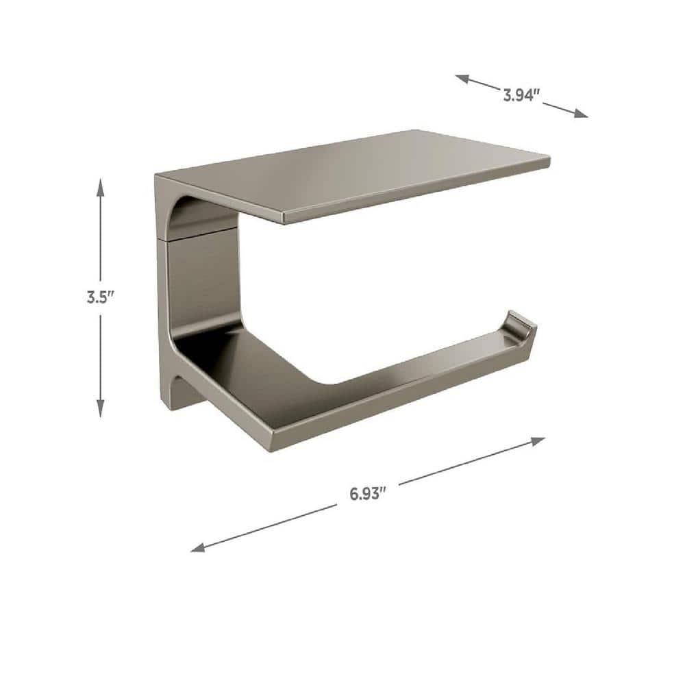 Delta 79956-KS Pivotal Bath Toilet Paper Holder w/ Shelf Black Stainless Steel Finish