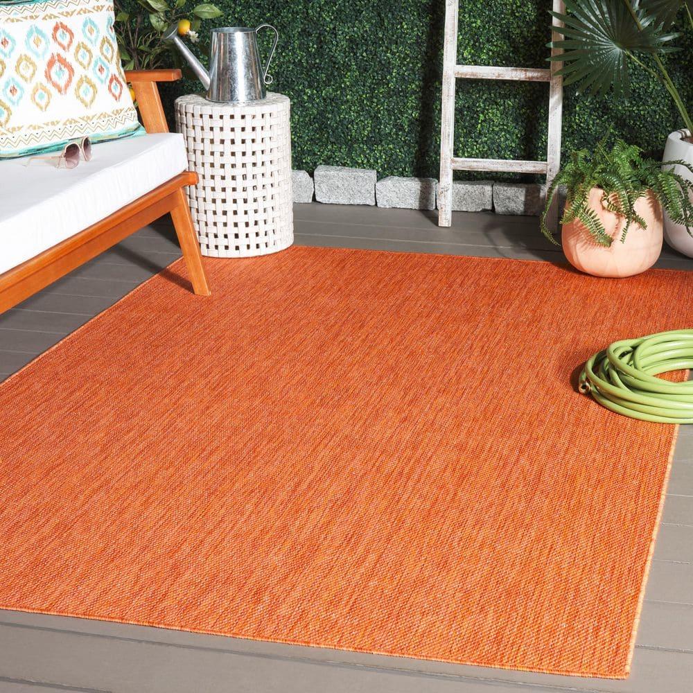 Beach House BHS274 Machine Made Loomed Area Rug - Orange - 9' X 12' - Safavieh