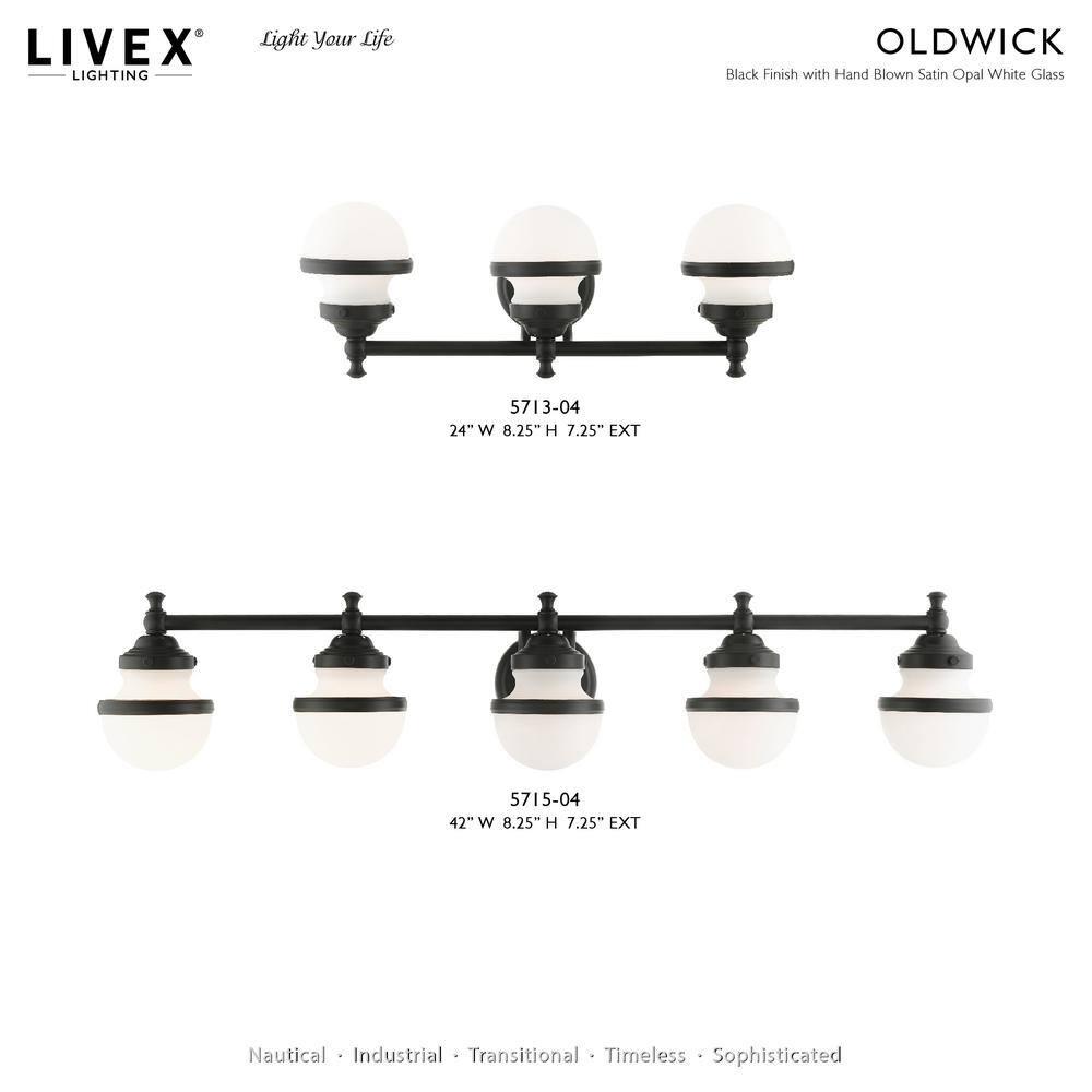 Livex Lighting Oldwick 3 - Light Vanity in  Black
