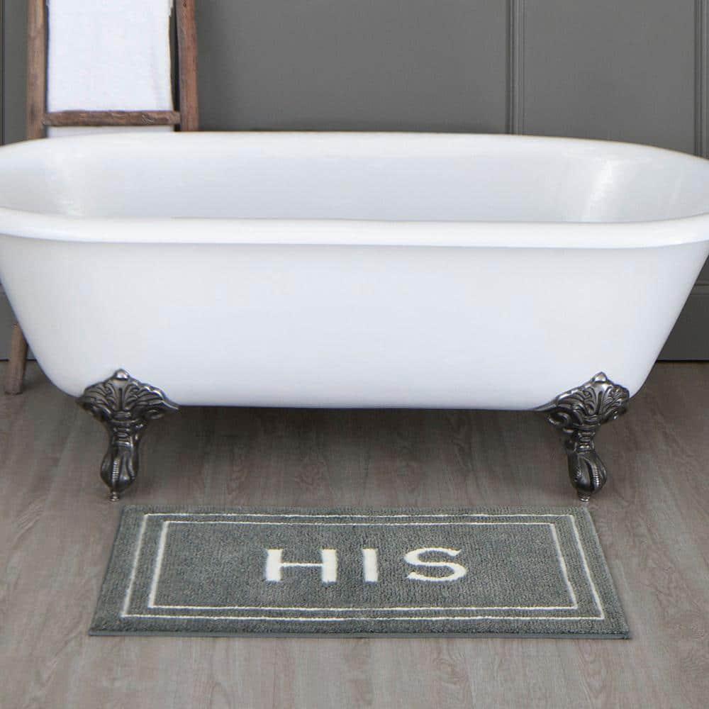 Mohawk Home His Knited Washable Polyester Non-Slip Bath Mat, Pewter, 2' x 3'4"