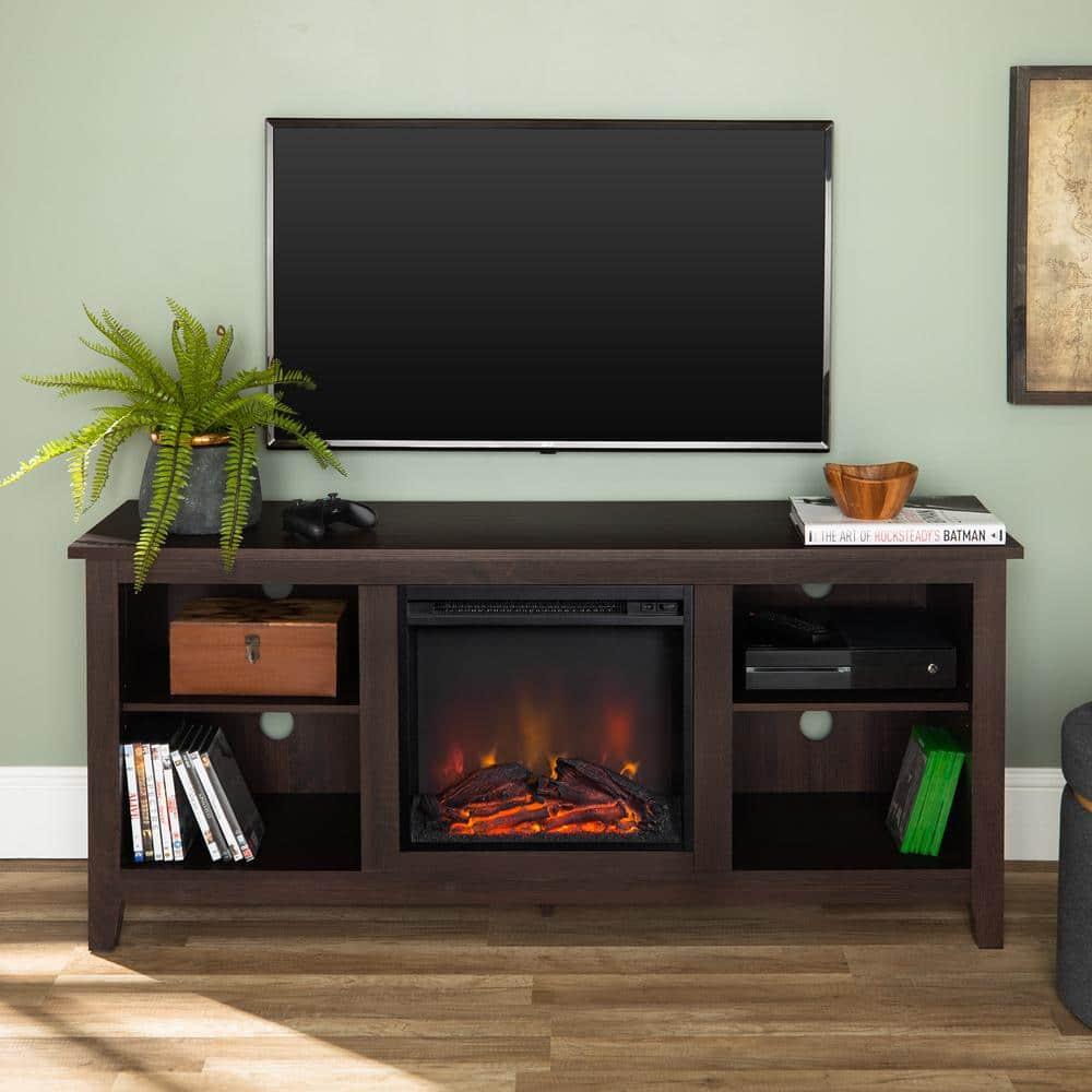 Walker Edison Traditional Fireplace TV Stand for TVs up to 64" - Espresso