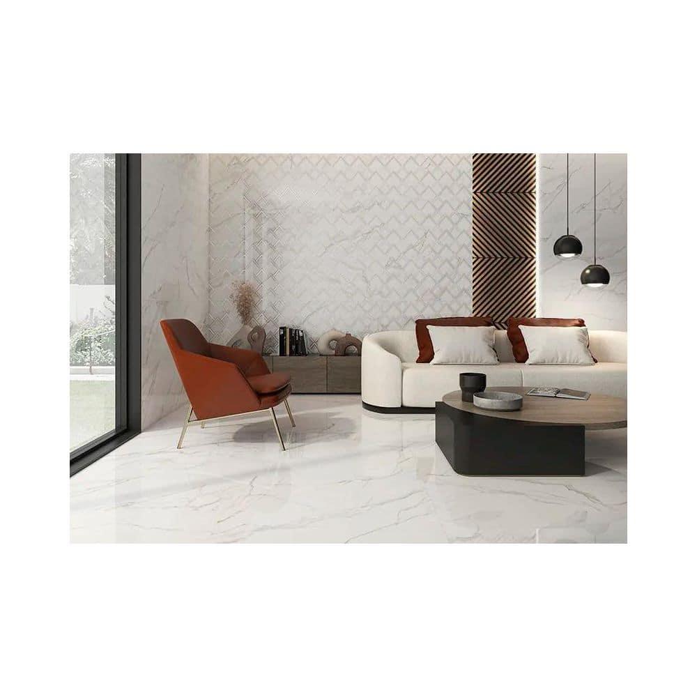 Strata 24 X 48 In. Polished White And Gold Porcelain Large Format Wall Tile (7.75 Sq Ft/Case) - 1 Pack