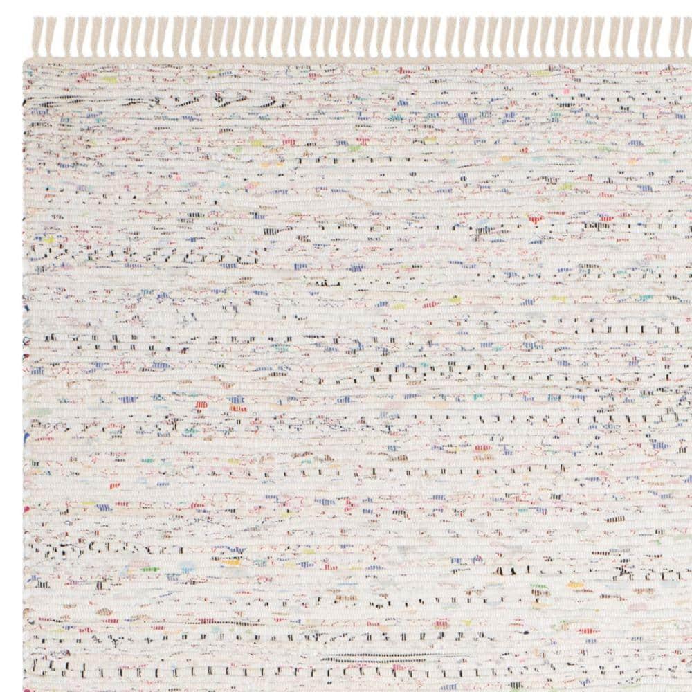 Rag Rug RAR121 Hand Woven Indoor Area Rug - 6'x9' - Ivory/Multi - Safavieh