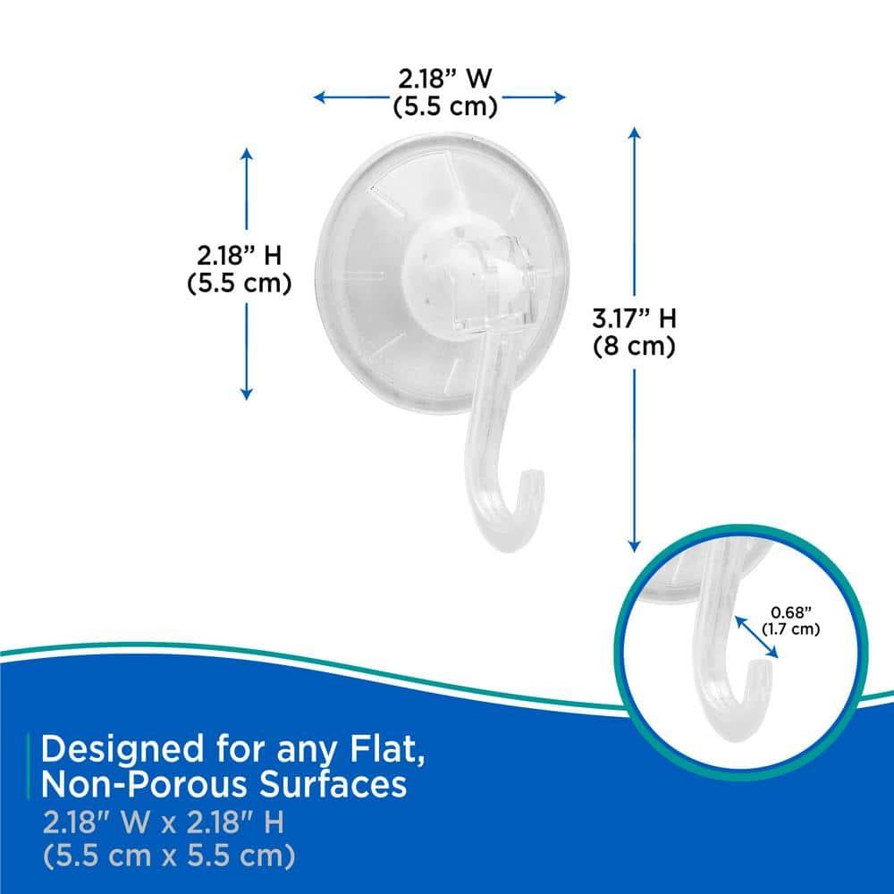 Kenney KN61551V3 Suction Cup Wall Mounted Towel Hook (Set of 3)