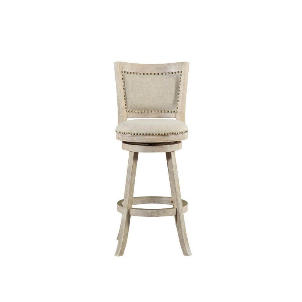 Dovecove Falken Swivel Upholstered Counter Stool with Solid Wood Frame