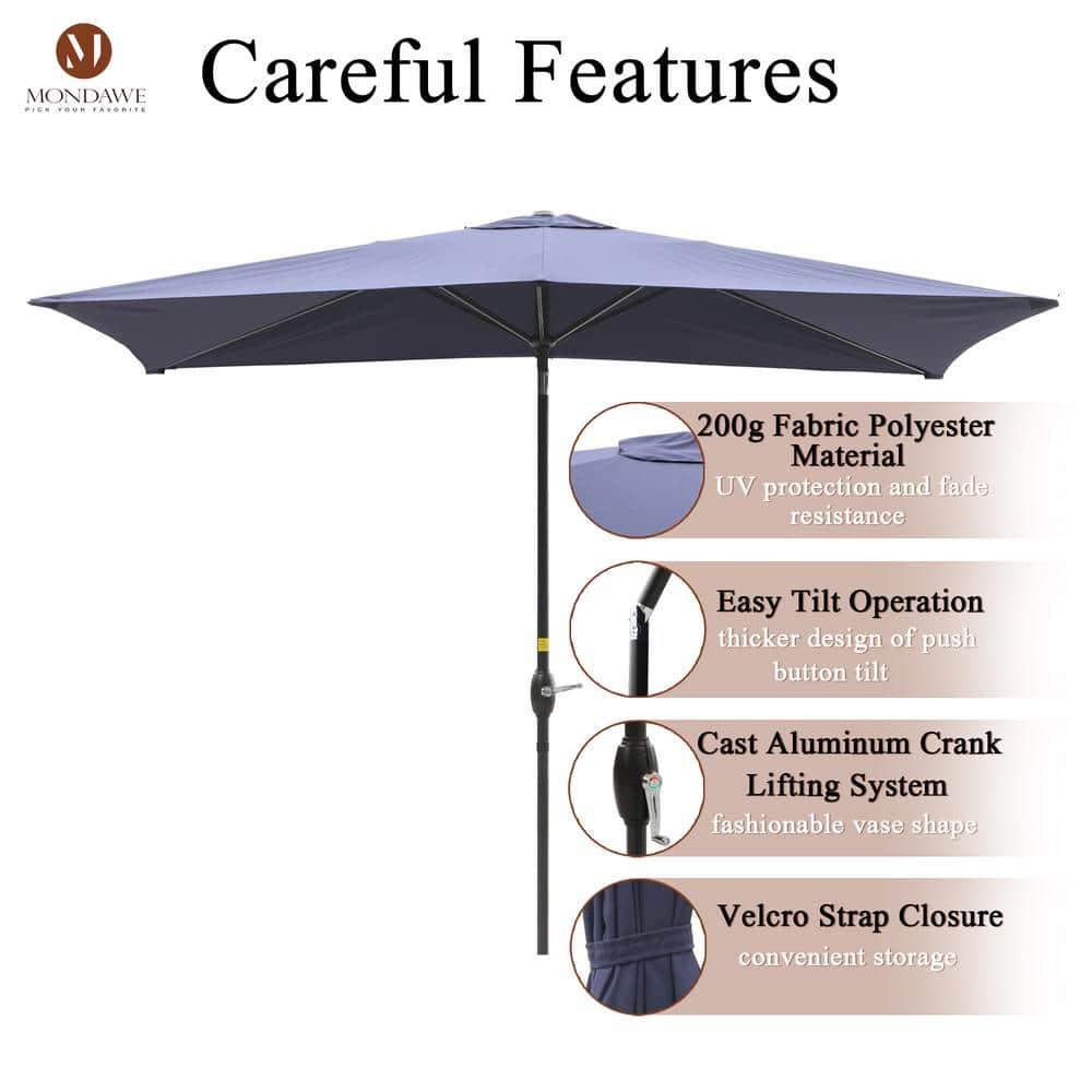 mondawe Mossas 120'' x 79'' Rectangular Market Umbrella