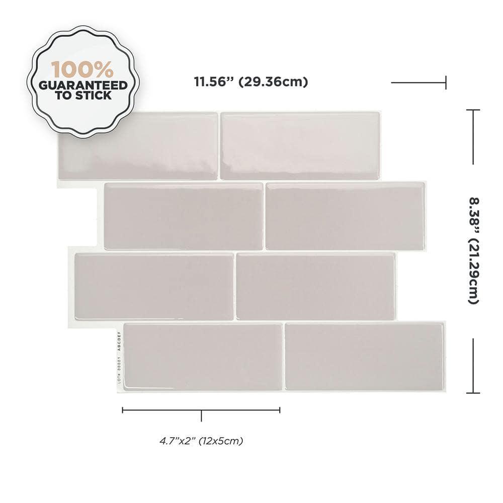 Peel and Stick Gel Backsplash Tile Metro 12'' x 8'' (Set of 4)