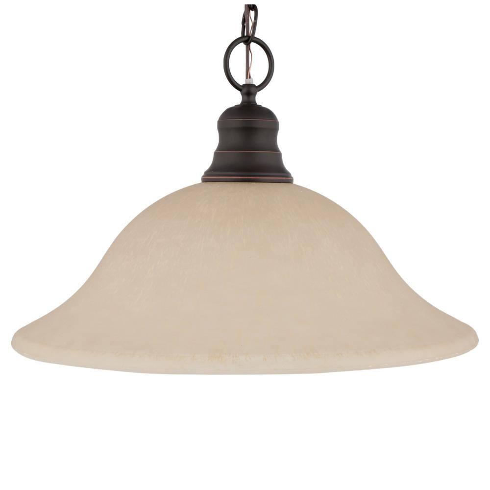 Nuvo 60-1276 - 1 Light  16"  Pendant w/ Champagne Linen Washed Glass