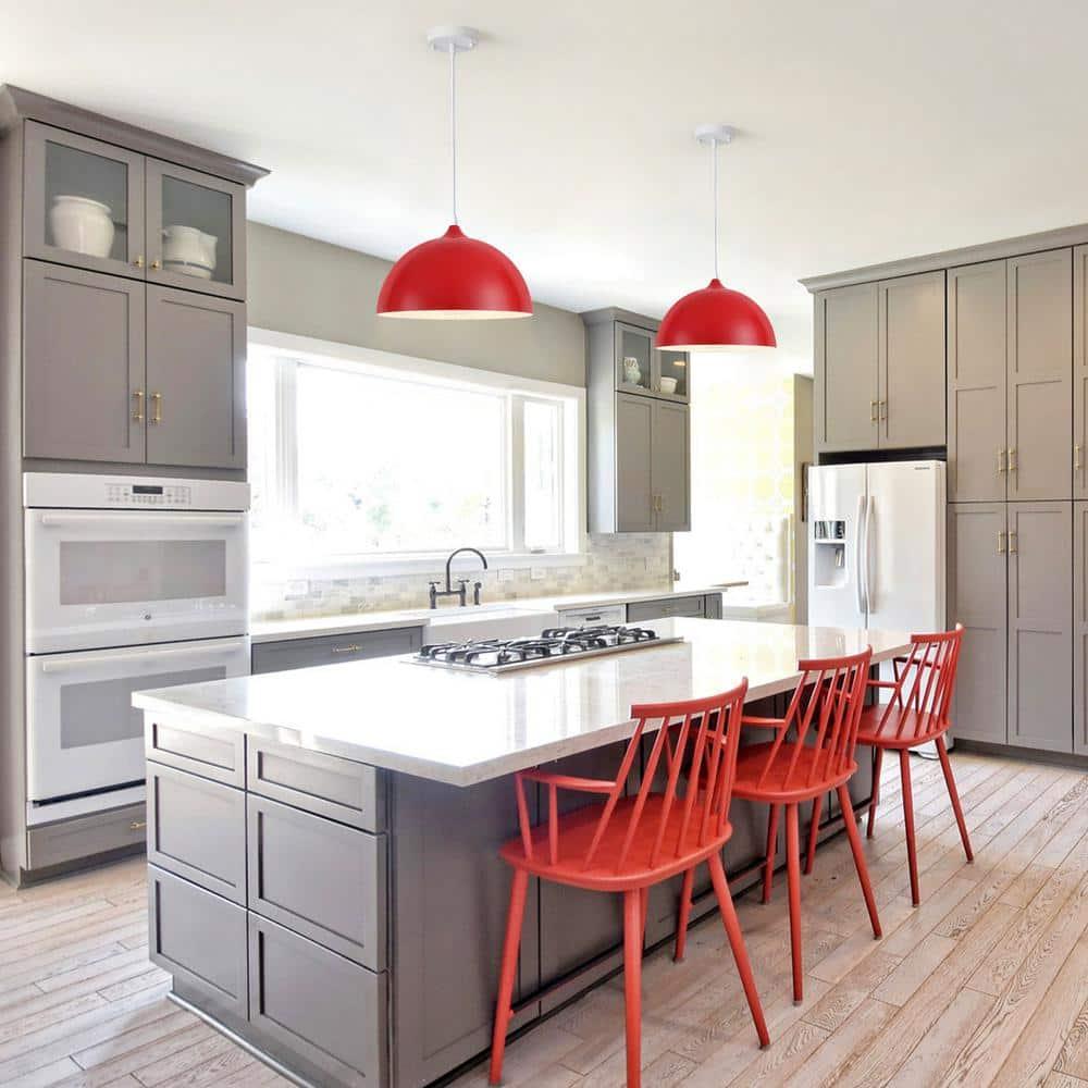 Danialah 1 - Light 11.81‘’ Industrial Dome Single Pendant with Metal Dome Shade for Kitchen Island Dinning Room