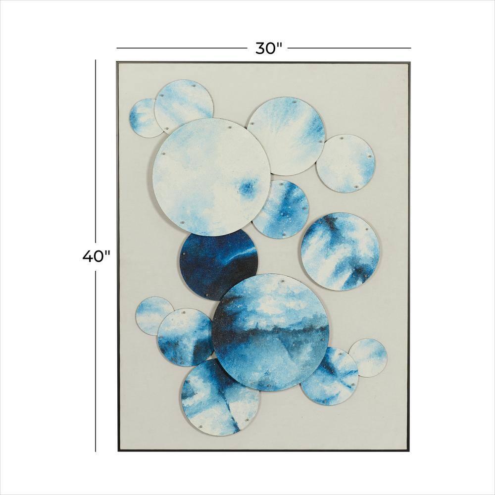 DecMode Blue Canvas Contemporary Wall Art