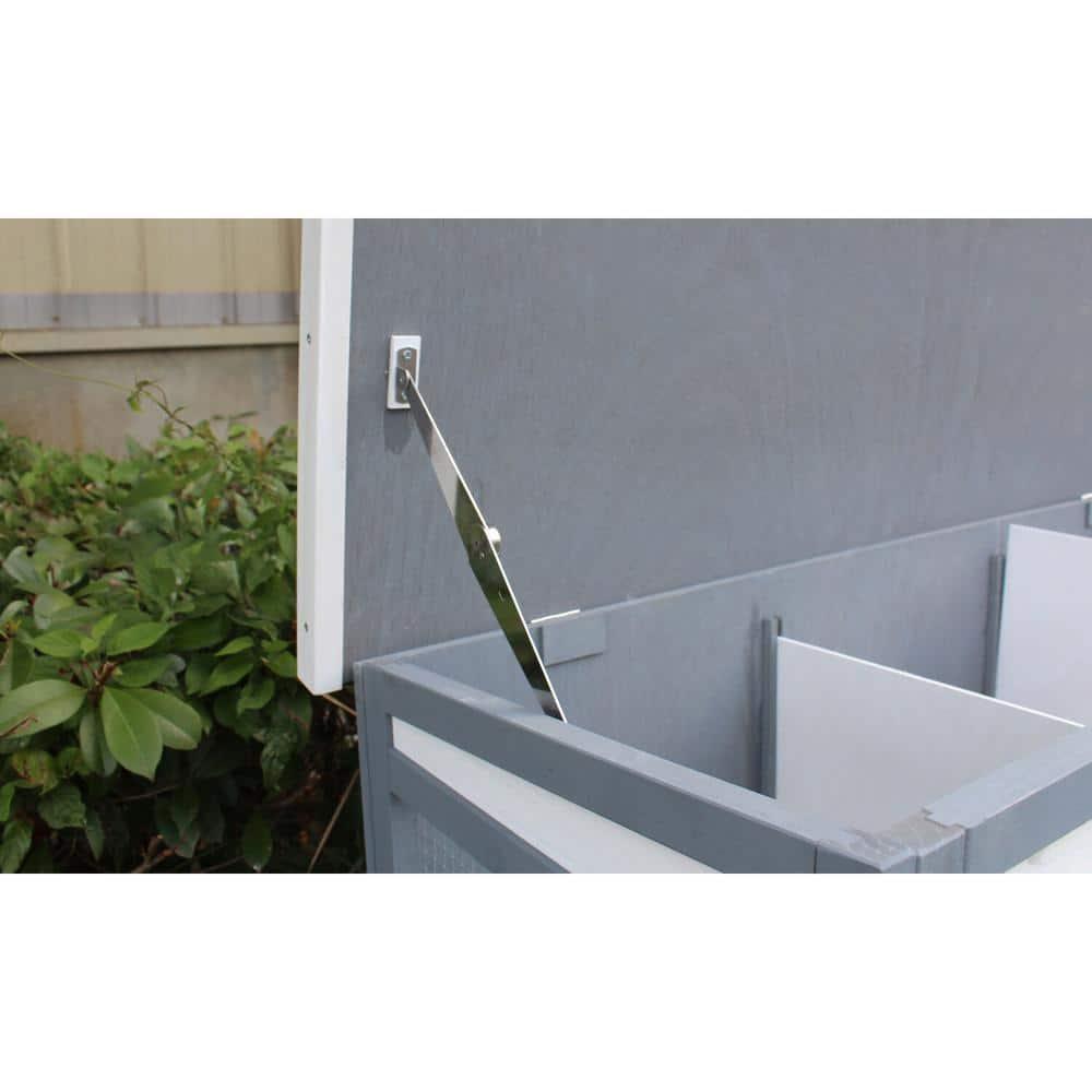 Hanover Outdoor Wooden 2-Story Rabbit Hutch with 2 Ramps, Wire Mesh Run and Removable Tray 4 Ft. W x 1.6 Ft. D x 3.4 Ft. H