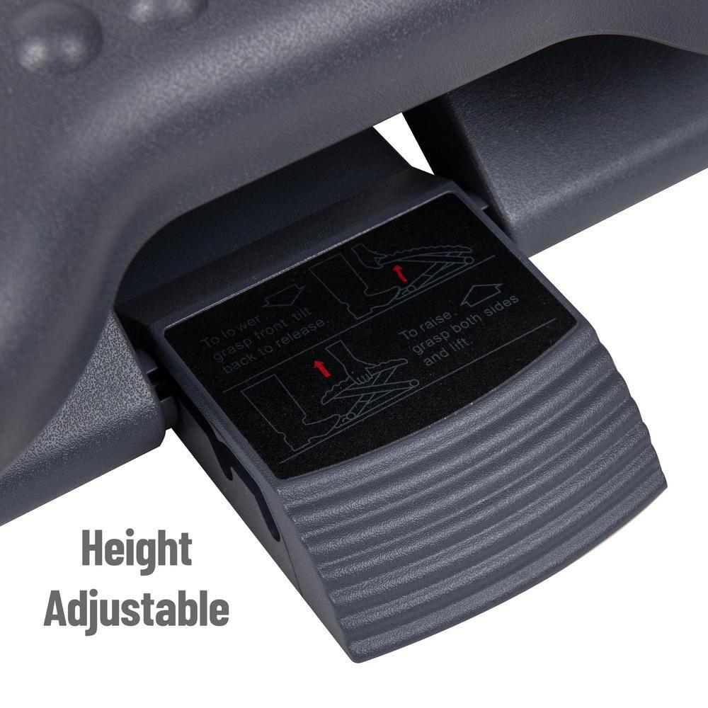 Mind Reader Foot Rest, Under Desk at Work, Ergonomic, Height Adjustable, Office, Plastic, 17.5"L x 13.5"W x 3.5"H