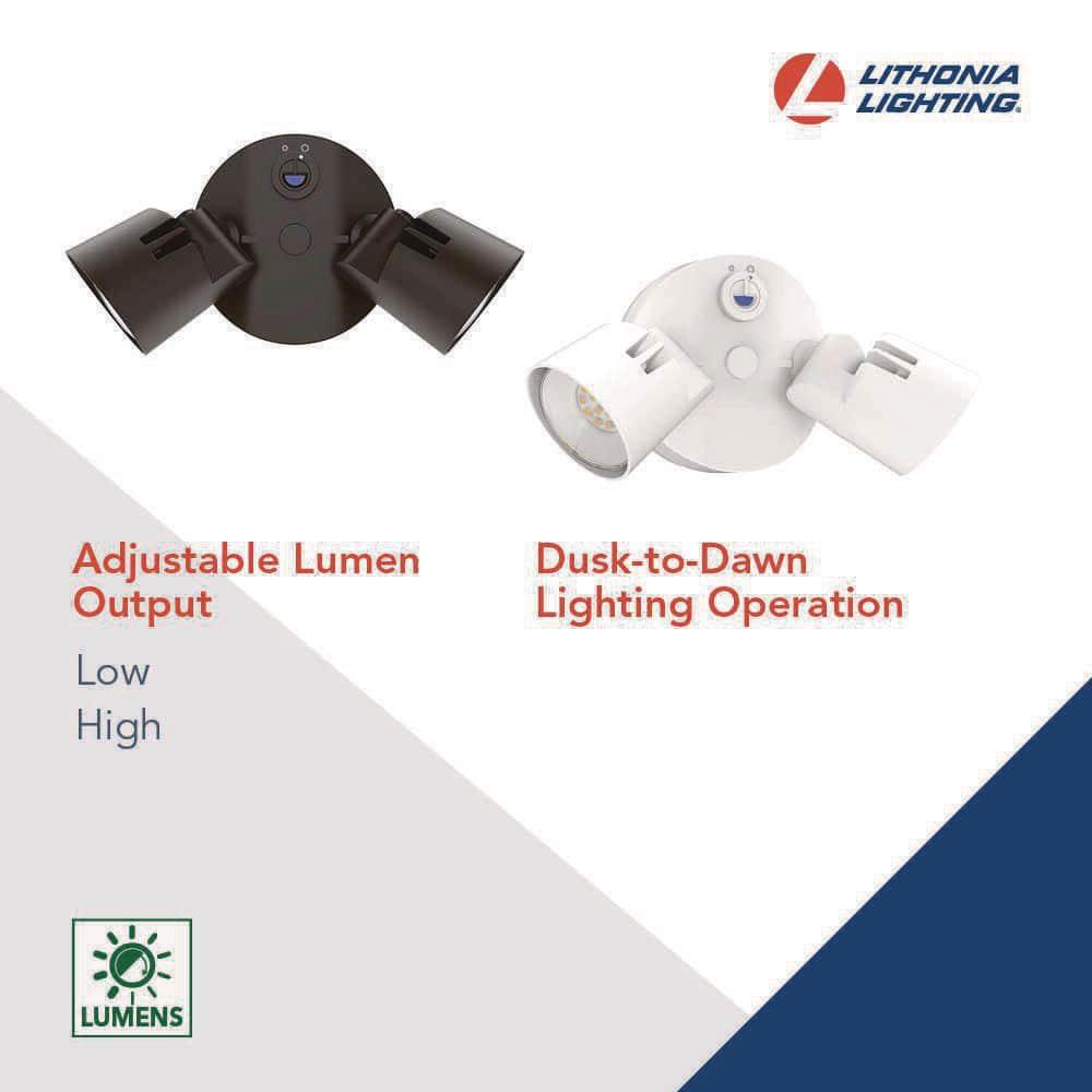 2 - Head Hardwired Dusk to Dawn Outdoor Security Flood Light