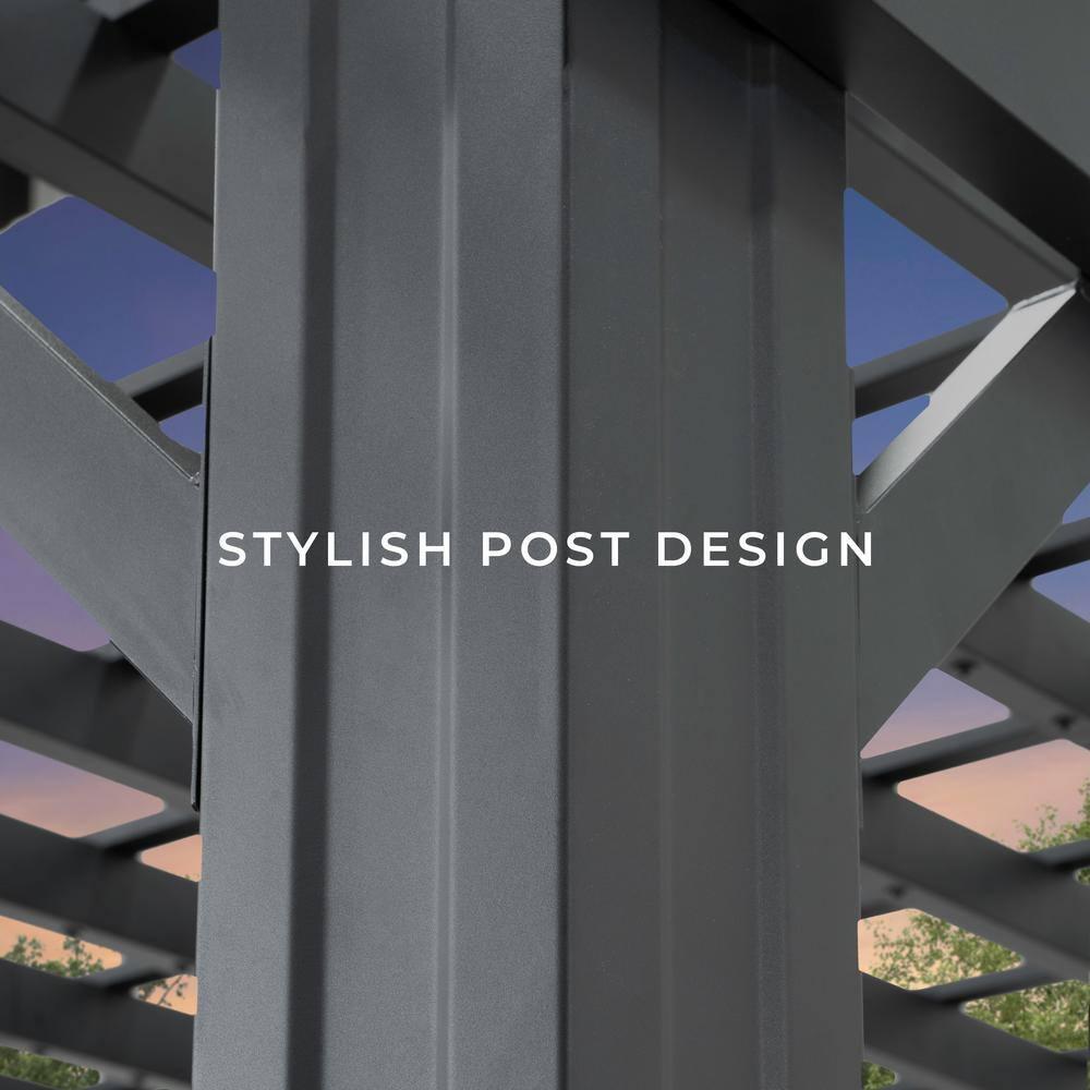 Backyard Discovery Stratford 14x10' Galvanized Steel Pergola, Shade Sail Canopy, PowerPort